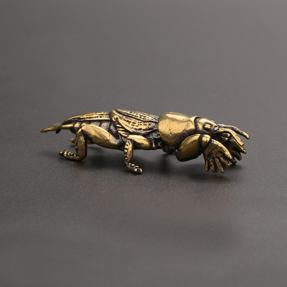 Brass Insect Figurines Miniatures Tea Pet Ornament Pure Copper Field Cricket Statue Desktop Decoration Collection Crafts Decor