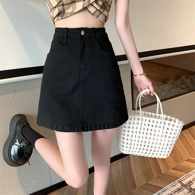 

Уникальная классическая универсальная носибельная прочная однотонная А-силуэтная юбка-бюстье с высокой талией и бедрами, женская летняя модная джинсовая короткая юбка 2XL