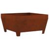 Fire Pit Brown 80 X 80 X 43 Cm Weatherproof Steel