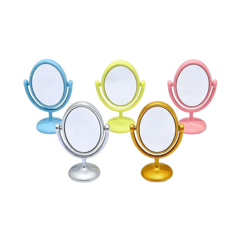 1Pcs 1:12 Dollhouse Mini Retro Mirror Dressing Table Vintage Bathroom Furniture Dollhouse Ornament Doll Accessories