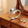Romance Embrace Hands Couple Rings Adjustable Size With Zircon For Wedding Engagement
