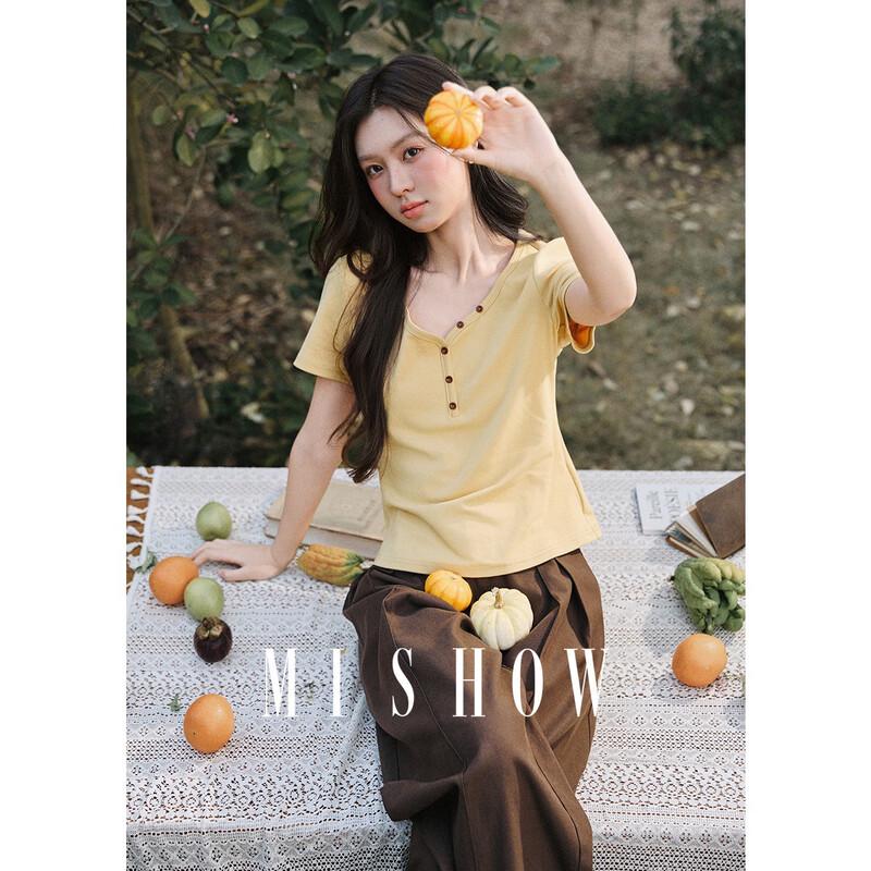 Mixiu Women s V-Neck Short Sleeve T-Shirt L