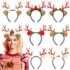 Cute Christmas Headband Flocked Antler Xmas Hairband Creative Deer Ear Headband  Woman