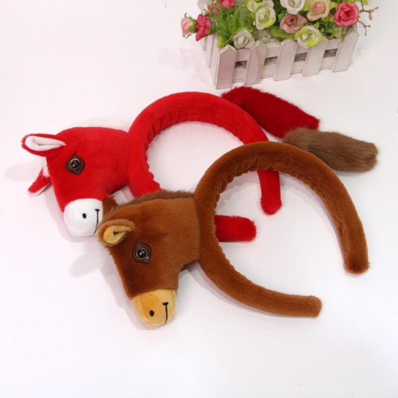Plush Horse Doll Headbands With NonSlip Grip For Role Play And Halloween Activities