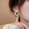 Pearl oval ear buckle French exquisite elegant earrings light luxury high sense fashion temperament earrings