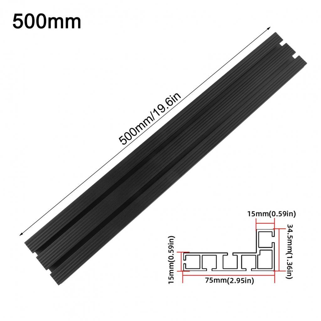 Aluminium 75 Type Miter Track T-Slot T-track Backer Sliding Brackets 300-600mm