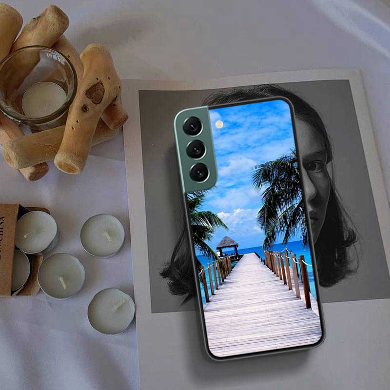 Sea Tropical Palm Trees Beach Phone Case For Samsung A16 A26 A36 A56 Galaxy A02S A12 A52S A13 A23 A33 A53 A54 A34 A24 A14 A22 A3