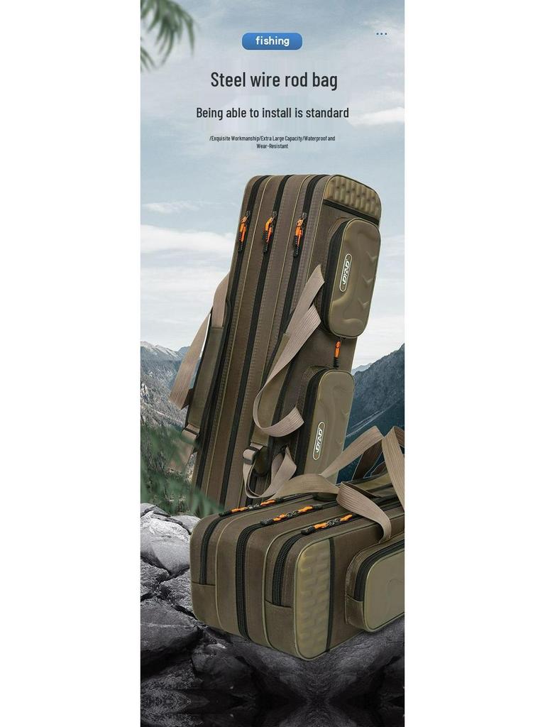 Waterproof Lightweight Fishing Rod Bag - Large Capacity & Portable Canvas, Multifunctional Good-Looking Sea Rod Bag.