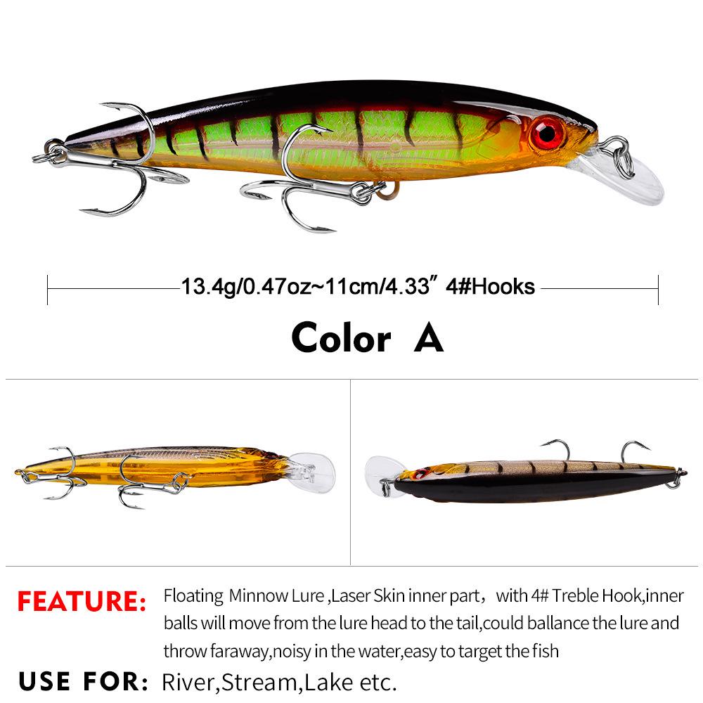 11CM Minnow Lure, 13.4G, 10 Colors, Zander Killer DW1199 Baits