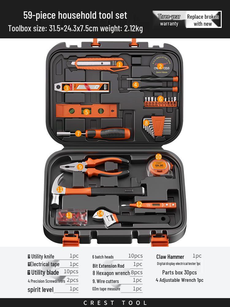 Multifunctional Electrician Toolbox: Complete Hardware & Electric Drill Set