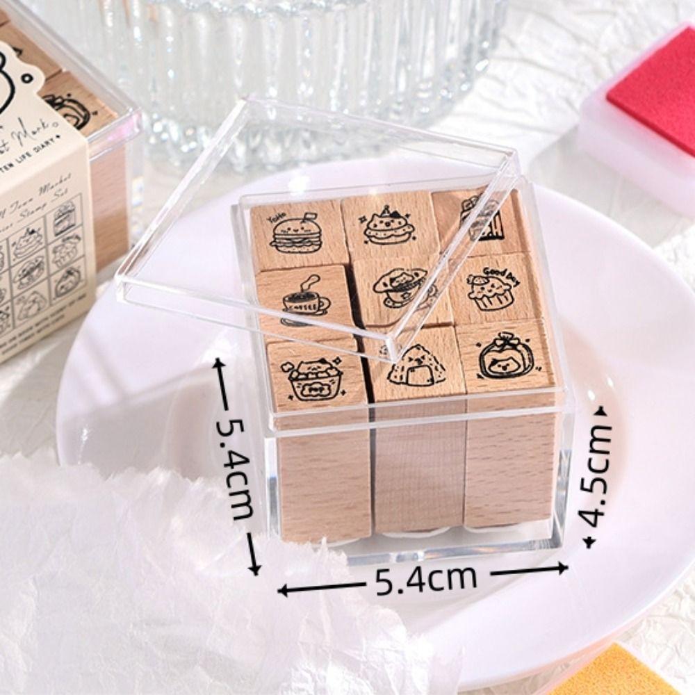 9pcs Set Cartoon Cat Dog Rubber Stamps Journal GO DIY Carved Stamps  for Scrapbooking Collage