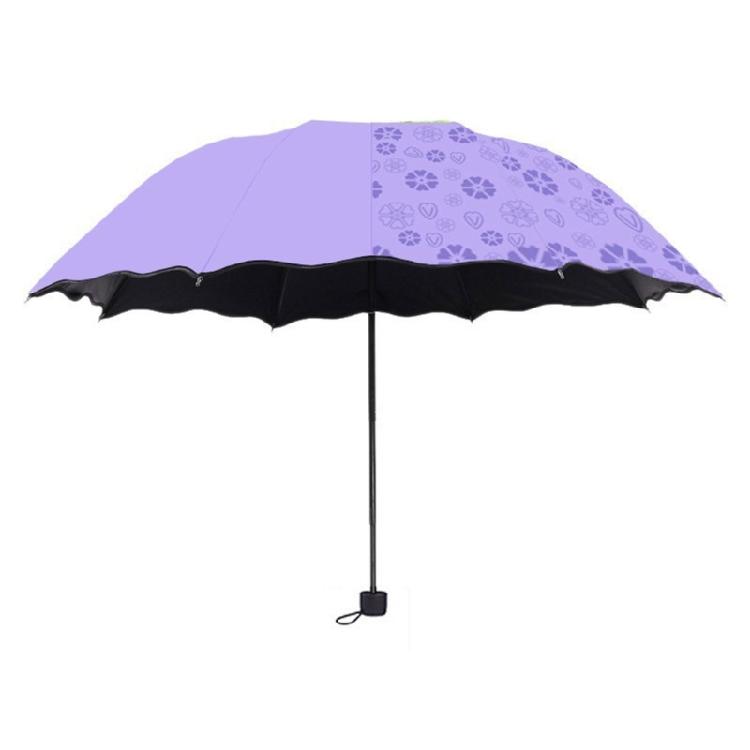 Blühender im Wasser Regenschirm 3-fach faltbare Sonnenschirme Tragbare Sonnenschirme für Reisen und Outdoor-Aktivitäten Damengeschenk