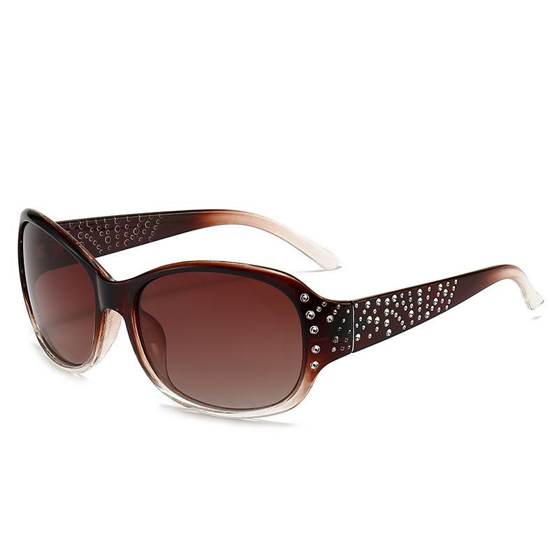 

JYL Polarized Diamond Sunglasses UV400 Women Retro Slim Large Face / HC019 HC019-C4 квасолі чорного кольору