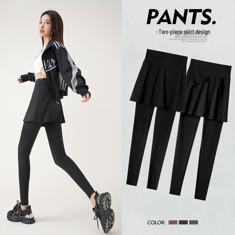 

Women s Petite Yoga and Pilates Skirted Leggings with Faux Two-Piece Design M [Suitable for 80-110 lbs]