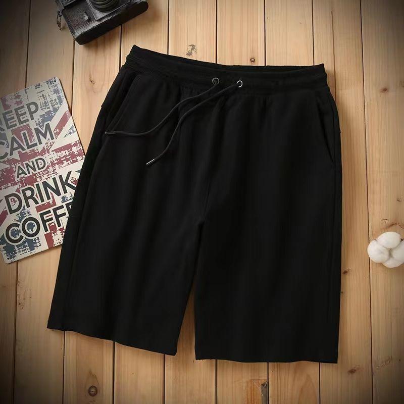 

Cotton Men Women Shorts Summer Sport Loose Solid Color Casual Pants Drawstring Daily Style Home Outdoor 5 Points Pants 5XL чорний