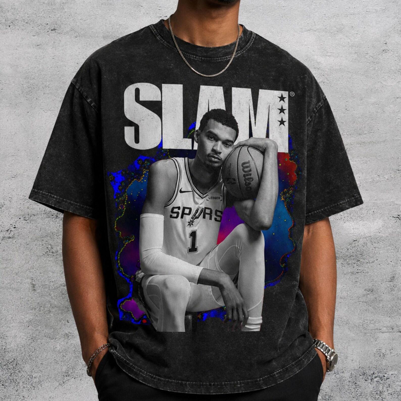 WEMBY Victor Wembanyama SPURS Slam Cover Magazine Variant Snow Washed Boxy Unisex T-Shirt S