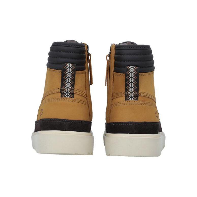 UGG Highland Leather Round Toe Lace-Up Short Boots Men Boots Wheat 1130729-WHST