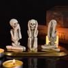 Creepy Skull Statue Set for Halloween – Dark Resin Art Decor (Three Wise Monkeys Inspired