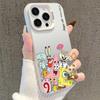 Cute Cartoon Phone Case for iPhone 13/14 Pro, 15 Pro Max/16 Pro/17 - Silver