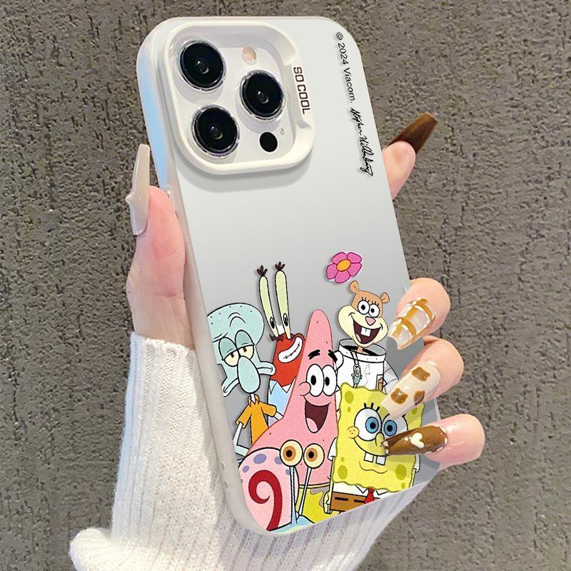 Cute Cartoon Phone Case for iPhone 13/14 Pro, 15 Pro Max/16 Pro/17 - Silver