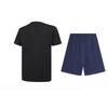 Li Ning Solid Color Versatile Round Neck Short Sleeve T-Shirt And Mid Waist Five Point Shorts Casual Sports Set Unisex Sets AHSUA49-2+AKSU613-2