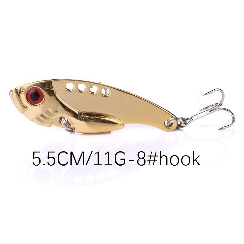 5Pcs Metal VIB 5.5cm/11g Freshwater Lure Sea Bass Croaker Lure Full Swimming Hard Baits Fishing Lures Fake Bait