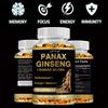 Vegetarian Ginseng Root Extract Capsules, Ginkgo Biloba 60mg, for Boosting Energy and Concentration, Suitable for Both Men and Women.