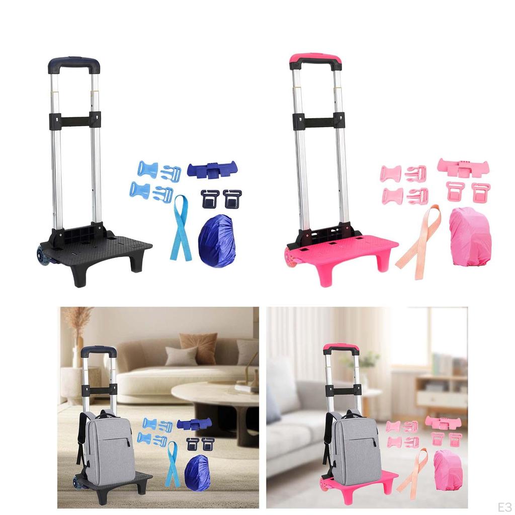 Backpack Trolley Set Hand Cart Compact 2 Wheels with Rain Cover Truck Wheeled for