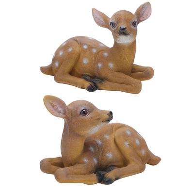 2Pcs Sika Deer Statue Sculpture Ornaments Animal Model Art Craft Outdoor Garden Decoration Ornament