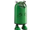 Trash Can Garbage Container Cute Waste Bin Standing Wastebasket with Flip Lid for Kitchen Study Room