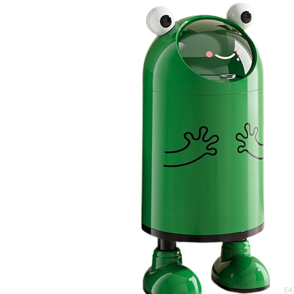 Trash Can Garbage Container Cute Waste Bin Standing Wastebasket with Flip Lid for Kitchen Study Room