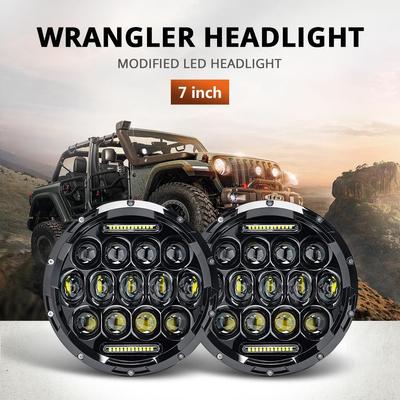 7 Zoll 150W 6500K LED Schwarz Motorradscheinwerfer H4 Hi/Low Beam Scheinwerfer