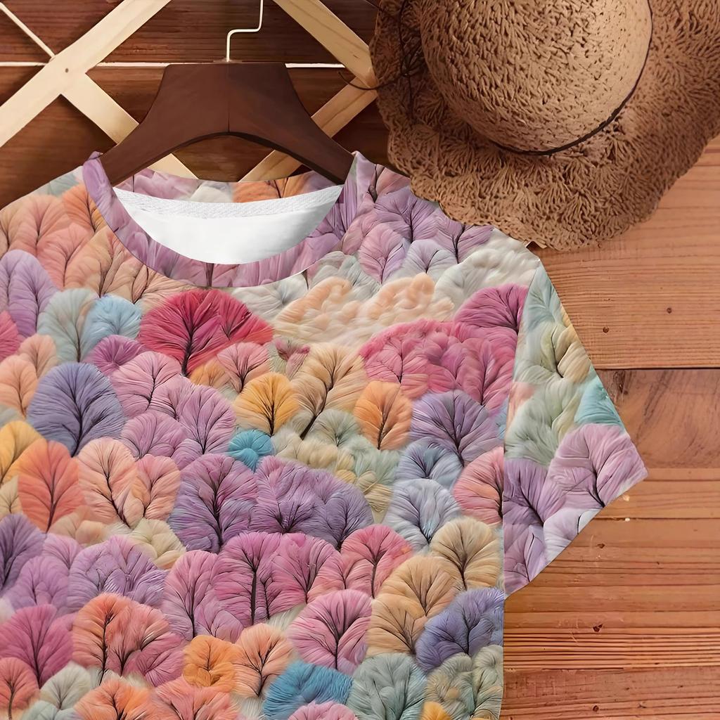 Damska koszulka 3D technologia druku trójwymiarowego spersonalizowany wzór styl uliczny casualowy top z krótkim rękawem