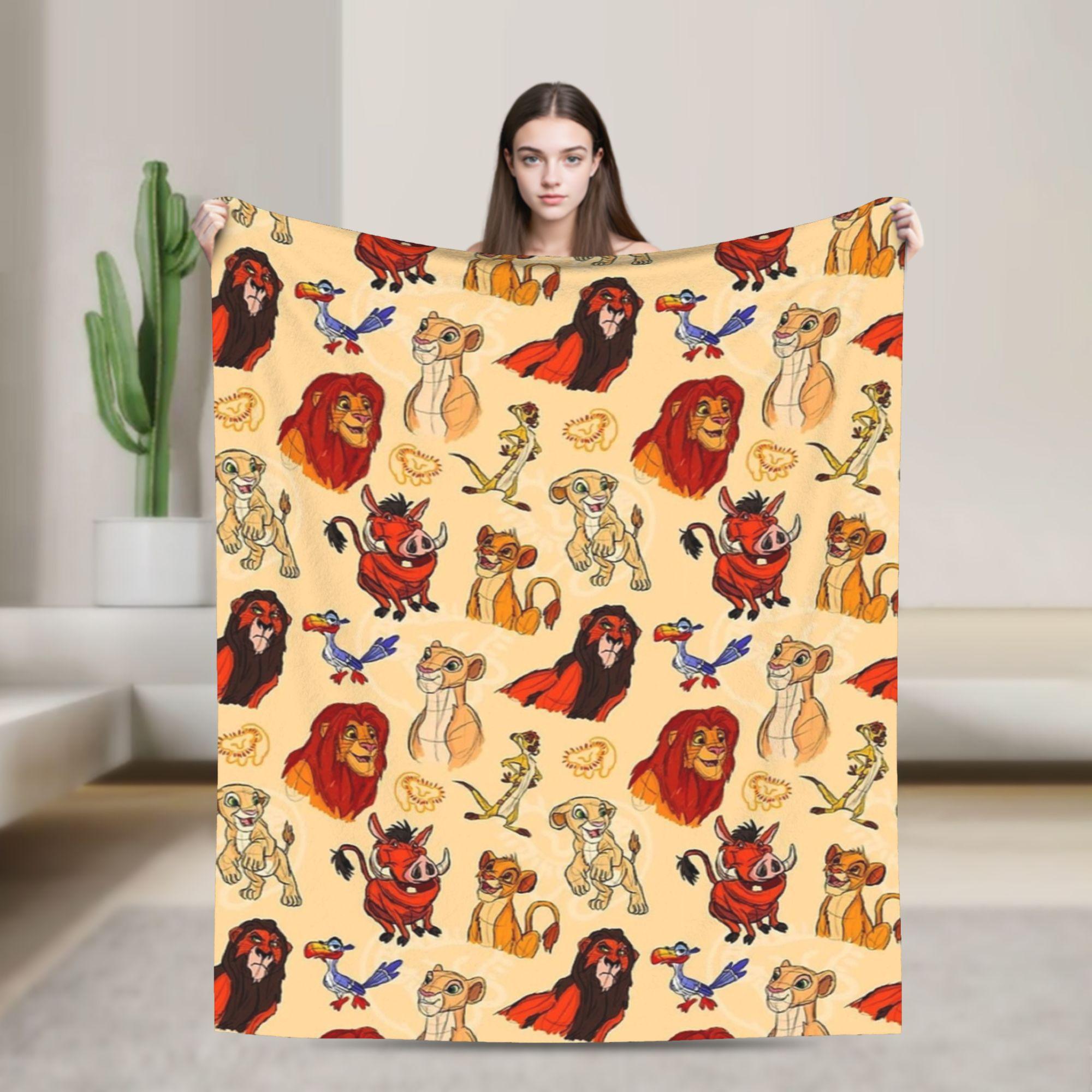 Lion King Friends Blanket Simba Mufasa Nala Plush Novelty Soft Throw Blankets for Home Restaurant Spring Autumn 75X95CM