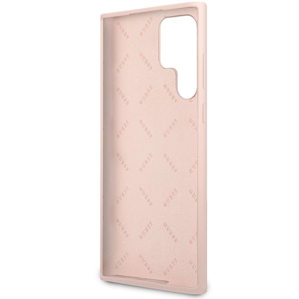 Guess Guhcs23Llslmgpp S23 Ultra S918 Różowy/Pink Hardcase Silicone Script Metal Logo