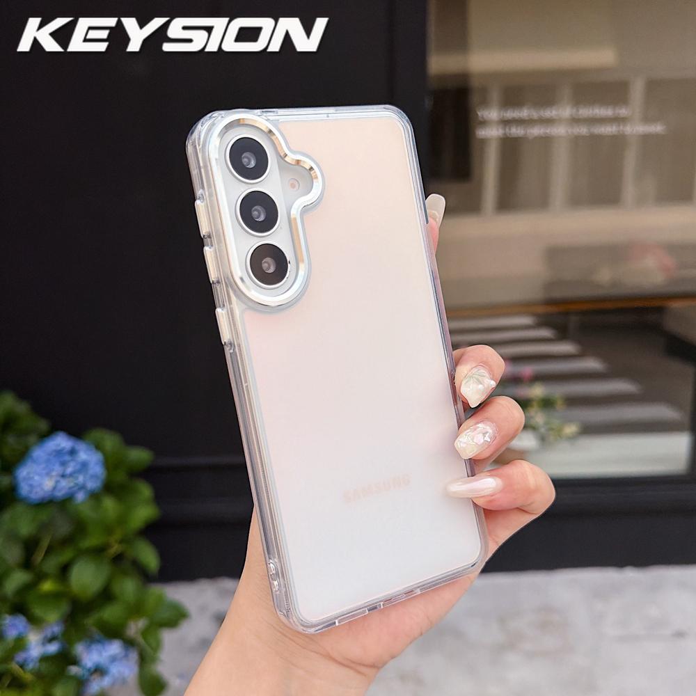 KEYSION Laser Gradient Colorful Phone Case for Samsung Galaxy S24 S25 S26 Ultra 5G S26+ S25 FE TPU+PC Shockproof Back Cover