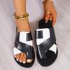 Autumn Color-Block New Style Summer Fashion Breathable Flat Toe Slippers