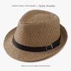 Straw Top Hat Spring Summer Sunscreen Jazz Hat British Versatile Straw Hat Sun Hat Holiday Beach Hat Tide