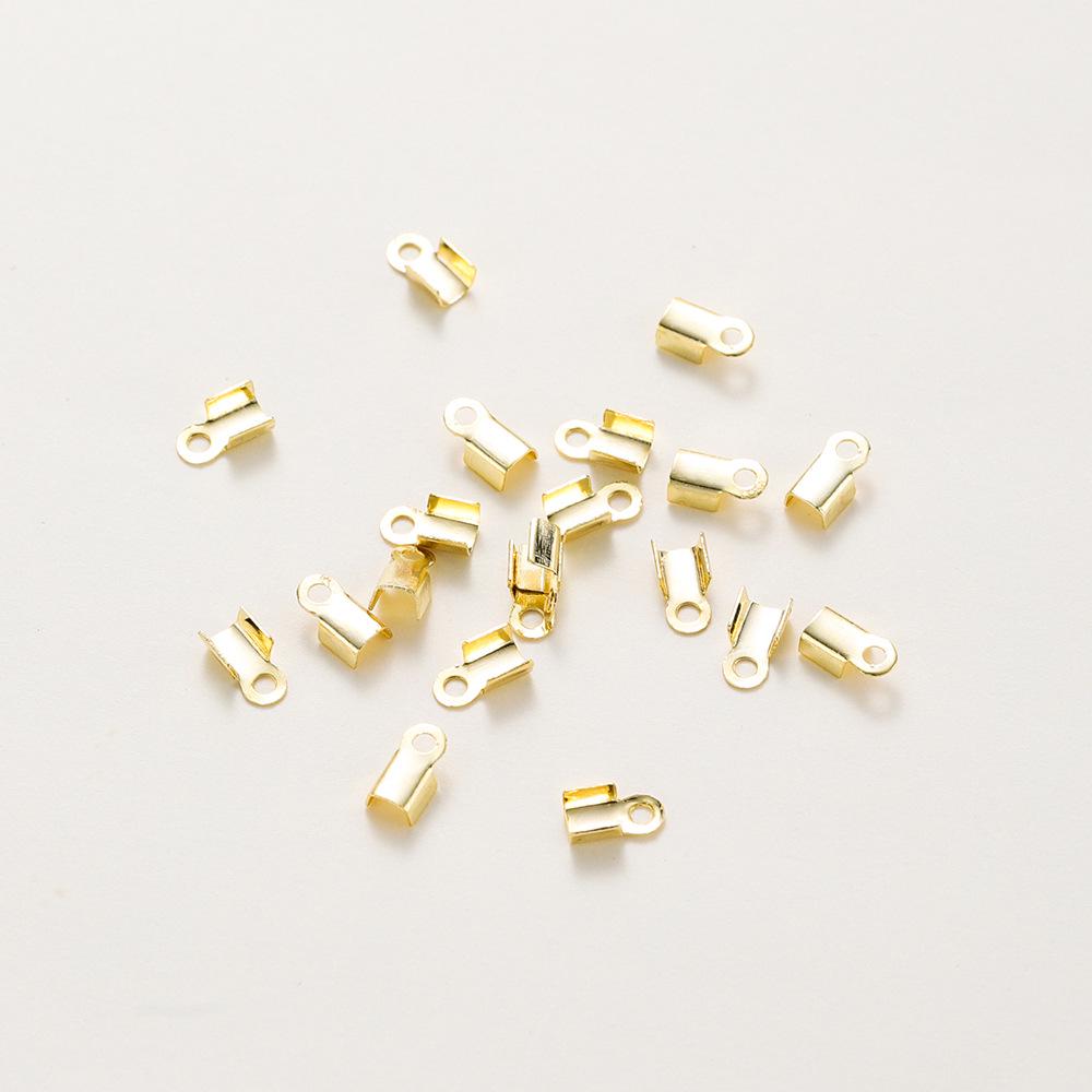 14k/18k Gold-Plated Leather Cord Clip: Real Gold, Copper Retention, DIY Jewelry Buckle Crimp Bead End Cap