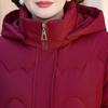 Plus Size XL-5XL Middle Age Woman Coats Winter Short Parkas Hooded Embroidery Casual Thick Warm Outerwears Women's Jackets