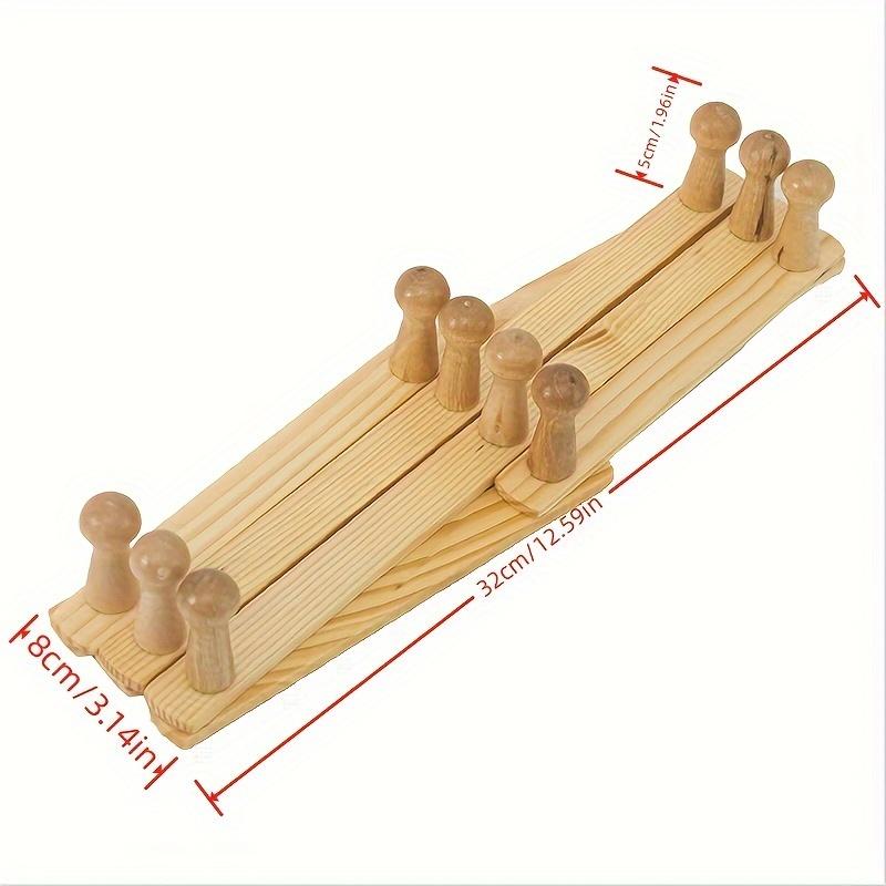 1pc Wooden Retractable Closet Organizer - Space-Saving Wall Mount for Clothes, Hats, & Ties - Durable, Foldable, Aesthetic Stora