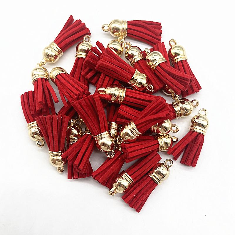 New 10pcs 38mm Vintage Leather Tassels DIY Keychain Cellphone Straps Pendant Tassels for Jewelry Earrings Findings Accessories