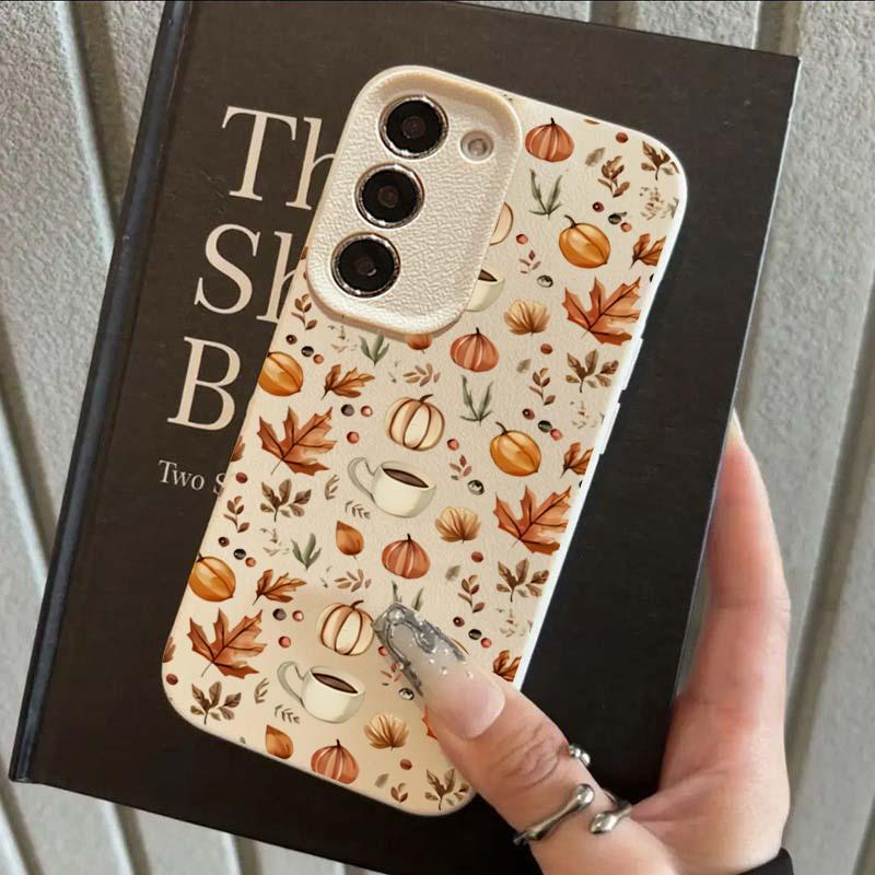

Autumn Pumpkin Coffee Phone Case for Samsung Galaxy S21 S22 S23 S24 S25 Ultra Plus FE Soft Covers Fundas S24 Ultra 5G