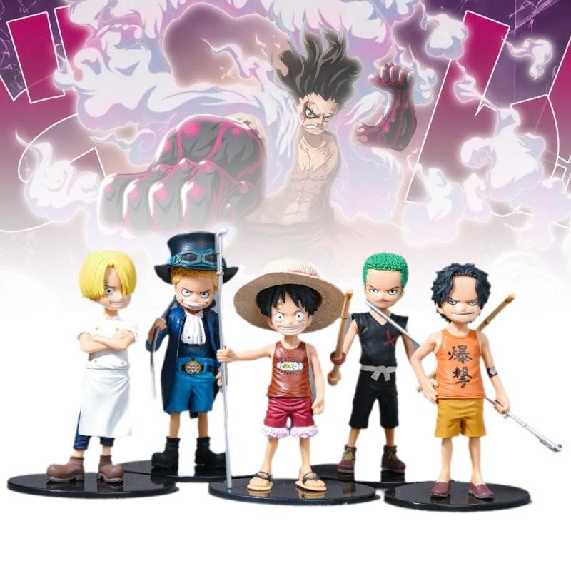 One Piece 5pcs Role Pvc Toy Model Desktop Decoration Children Christmas Gift