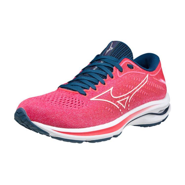 Mizuno Wave Rider 25 Non-Slip Breathable Low-Top Running Shoes Women Sneaker Rose-Red J1GD210301