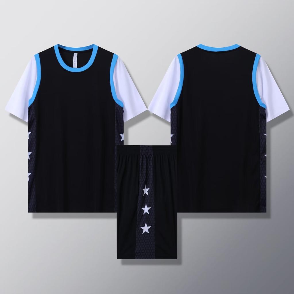 B004 Sahte İki Parça Basketbol Forması Seti, Yetişkin Erkek ve Kadın Baskılı Formalar, Her İki Tarafta Cepli S-5Xl