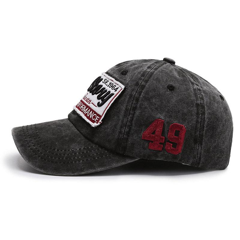 Hat Men's Washed Cloth Baseball Cap Patch Embroidery Cap Sun Hat Spring and Autumn Casual Hat