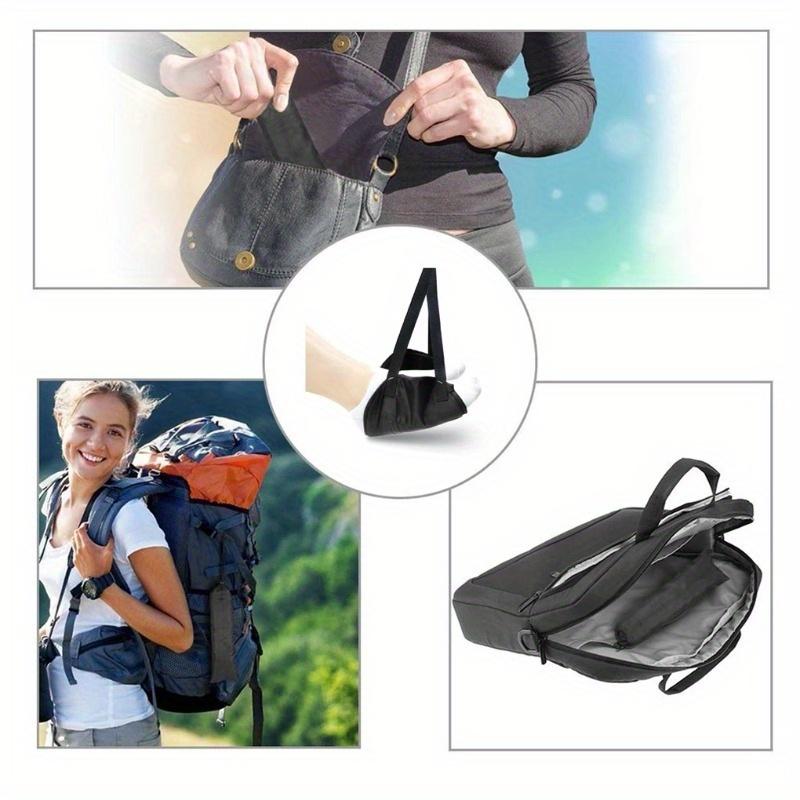 Hamac Repose-Pieds Avion Portable - Gadget Voyage Confortable, Réglable Et Léger Pour Vols Longs, Noir