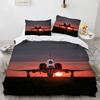 3D Fashion Plane King Queen Duvet Cover Aircraft Theme Bedding Set Kids Boys Men Sunset Airplane Polyester Comforter Cover