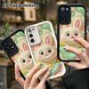 Phone case: 2D flat design suitable for Samsung Galaxy A34 A35 M05 M06 S20 S22 S21 FE Plus 5G protective case, cream little white rabbit, perfect holi